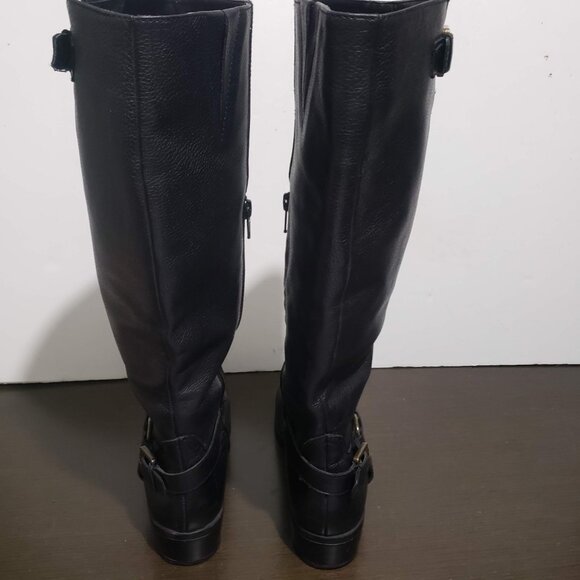 LAUREN Ralph Lauren McLeod Black Lether Riding Boots Knee High 8B - Picture 8 of 14